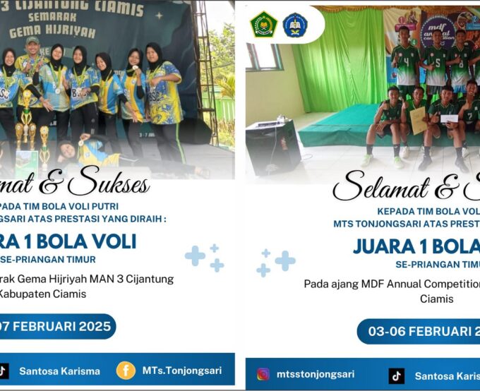 Bola Volly Santosa Club ( BSC ) Menjadi Ektrakurikuler Pertama yang Memberikan Prestasi di Awal Tahun 2025