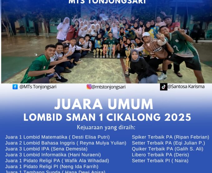 SANTOSA Meraih Juara Umum  Lima Tahun Berturut-turut Di SMA Negeri 1 Cikalong